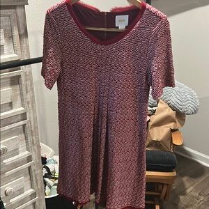 Maeve Red and White Textured Dress